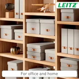 Leitz Puro Storage Box With Lid Medium 17L Beige Pack of 2