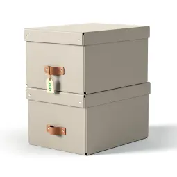 Leitz Puro Storage Box With Lid Medium 17L Beige Pack of 2