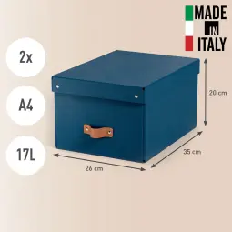 Leitz Puro Storage Box With Lid Medium 17L Dark Blue Pack of 2