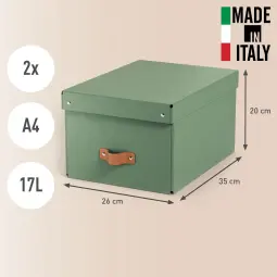 Leitz Puro Storage Box With Lid Medium 17L Green Pack of 2