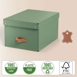 Leitz Puro Storage Box With Lid Medium 17L Green Pack of 2