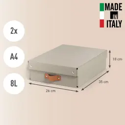 Leitz Puro Storage Box With Lid Medium Low 8L Beige Pack of 2