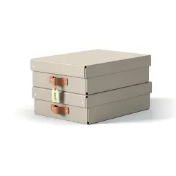 Leitz Puro Storage Box With Lid Medium Low 8L Beige Pack of 2