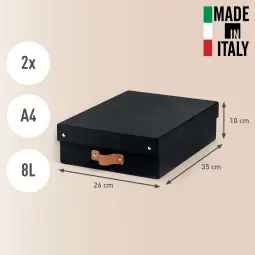Leitz Puro Storage Box With Lid Medium Low 8L Black Pack of 2