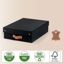 Leitz Puro Storage Box With Lid Medium Low 8L Black Pack of 2
