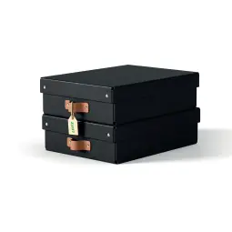Leitz Puro Storage Box With Lid Medium Low 8L Black Pack of 2