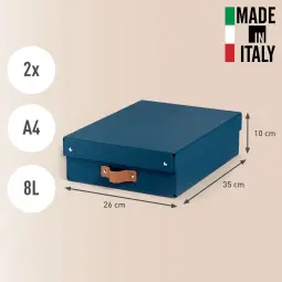 Leitz Puro Storage Box With Lid Medium Low 8L Dark Blue Pack of 2