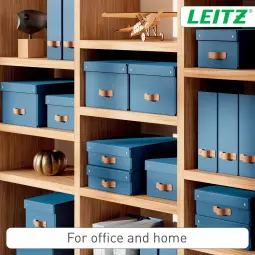 Leitz Puro Storage Box With Lid Medium Low 8L Dark Blue Pack of 2