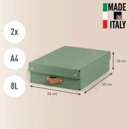 Leitz Puro Storage Box With Lid Medium Low 8L Green Pack of 2