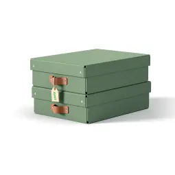 Leitz Puro Storage Box With Lid Medium Low 8L Green Pack of 2