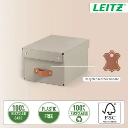 Leitz Puro Storage Box With Lid Small 7L Beige Pack of 2