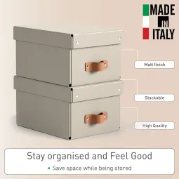 Leitz Puro Storage Box With Lid Small 7L Beige Pack of 2