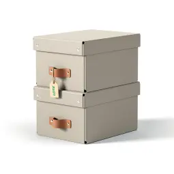 Leitz Puro Storage Box With Lid Small 7L Beige Pack of 2