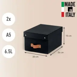 Leitz Puro Storage Box With Lid Small 7L Black Pack of 2