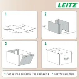 Leitz Puro Storage Box With Lid Small 7L Black Pack of 2