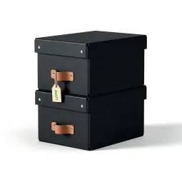 Leitz Puro Storage Box With Lid Small 7L Black Pack of 2