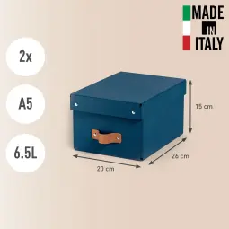 Leitz Puro Storage Box With Lid Small 7L Dark Blue Pack of 2