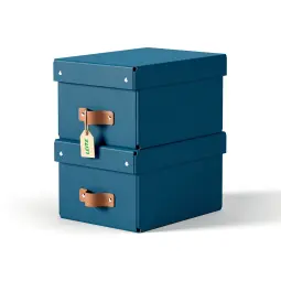 Leitz Puro Storage Box With Lid Small 7L Dark Blue Pack of 2