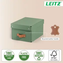 Leitz Puro Storage Box With Lid Small 7L Green Pack of 2