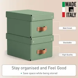 Leitz Puro Storage Box With Lid Small 7L Green Pack of 2