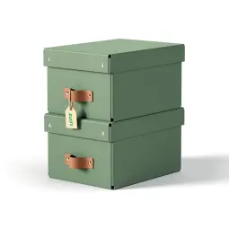 Leitz Puro Storage Box With Lid Small 7L Green Pack of 2