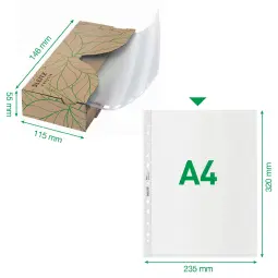 Leitz Recycle A4 Pocket Dispenser Clear Pack of 40