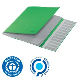 Leitz Recycle Card Divider Book Pack of 4 Green