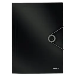 Leitz SoLid 3-Flap Folder Black Pack of 10 Polypropylene