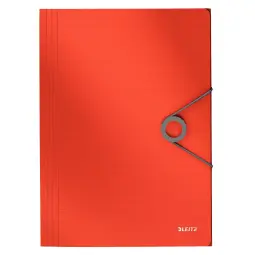 Leitz SoLid 3-Flap Folder Light Red Pack of 10 Polypropylene