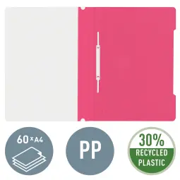 Leitz Standard Plastic Flat File Recycled Plastic Pink Pack of 25