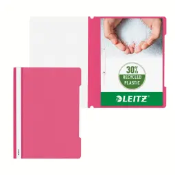 Leitz Standard Plastic Flat File Recycled Plastic Pink Pack of 25