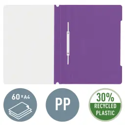 Leitz Standard Plastic Flat File Violet Pack of 25