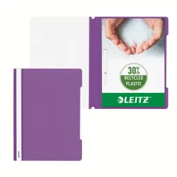 Leitz Standard Plastic Flat File Violet Pack of 25