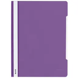 Leitz Standard Plastic Flat File Violet Pack of 25