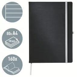 Leitz Style Notebook A4 Ruled Satin Black Pack of 5