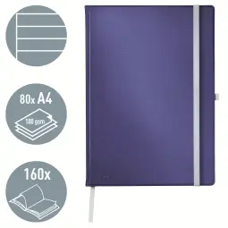 Leitz Style Notebook A4 Ruled  Titan Blue Pack of 5