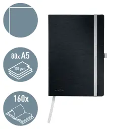 Leitz Style Notebook A5 Plain Softcover Pack of 5