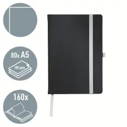 Leitz Style Notebook A5 Ruled Satin Black Pack of 5