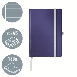 Leitz Style Notebook A5 Ruled  Titan Blue Pack of 5