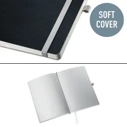 Leitz Style Notebook A5 Ruled With Softcover Satin Black Pack of 5