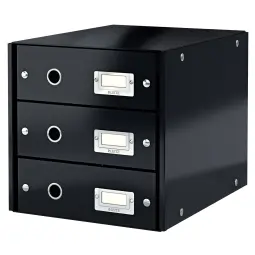 Leitz WOW 3 Drawer Cabinet  Black