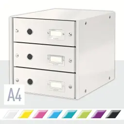 Leitz WOW 3 Drawer Cabinet White