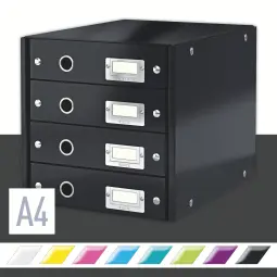Leitz WOW 4 Drawer Cabinet  Black