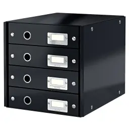 Leitz WOW 4 Drawer Cabinet  Black