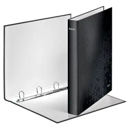 Leitz WOW Black Ring Binder Laminated Pack of 10