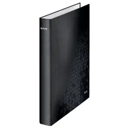 Leitz WOW Black Ring Binder Laminated Pack of 10