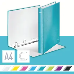Leitz WOW Ice Blue Ring Binder Laminated Pack of 10