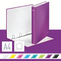 Leitz WOW Purple Ring Binder Laminated Pack of 10