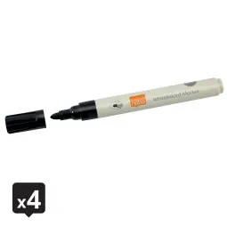 Nobo Black Whiteboard Bullet Tip Marker Pack of 4