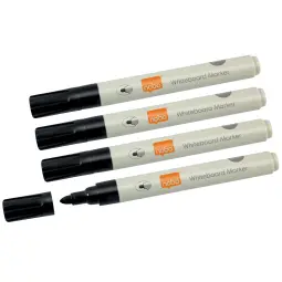Nobo Black Whiteboard Bullet Tip Marker Pack of 4